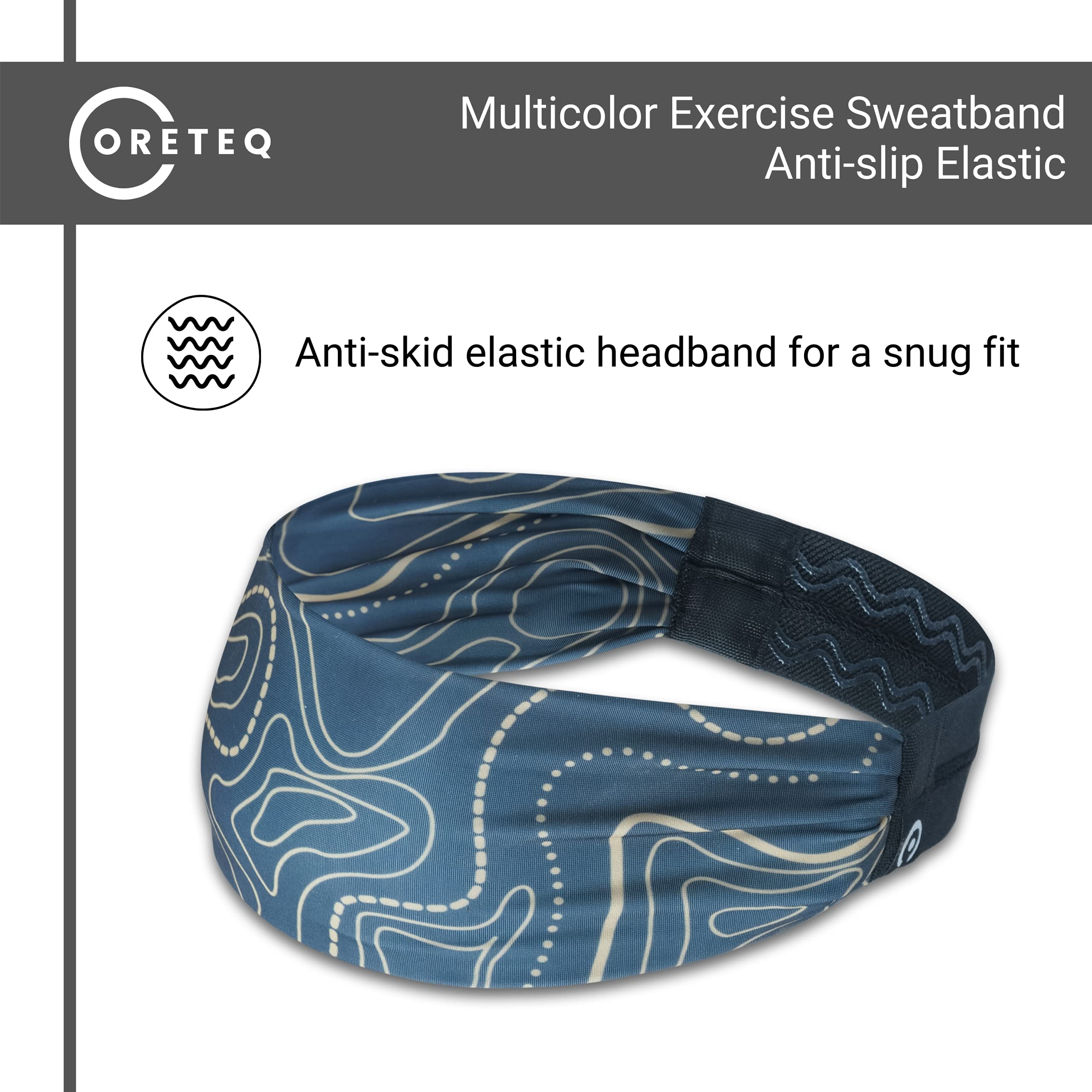 Coreteq Printed Multifunction Sports Sweatband Headband with Silicon Elastic Band Anti-Slip Men and Women (PSY Green) 2