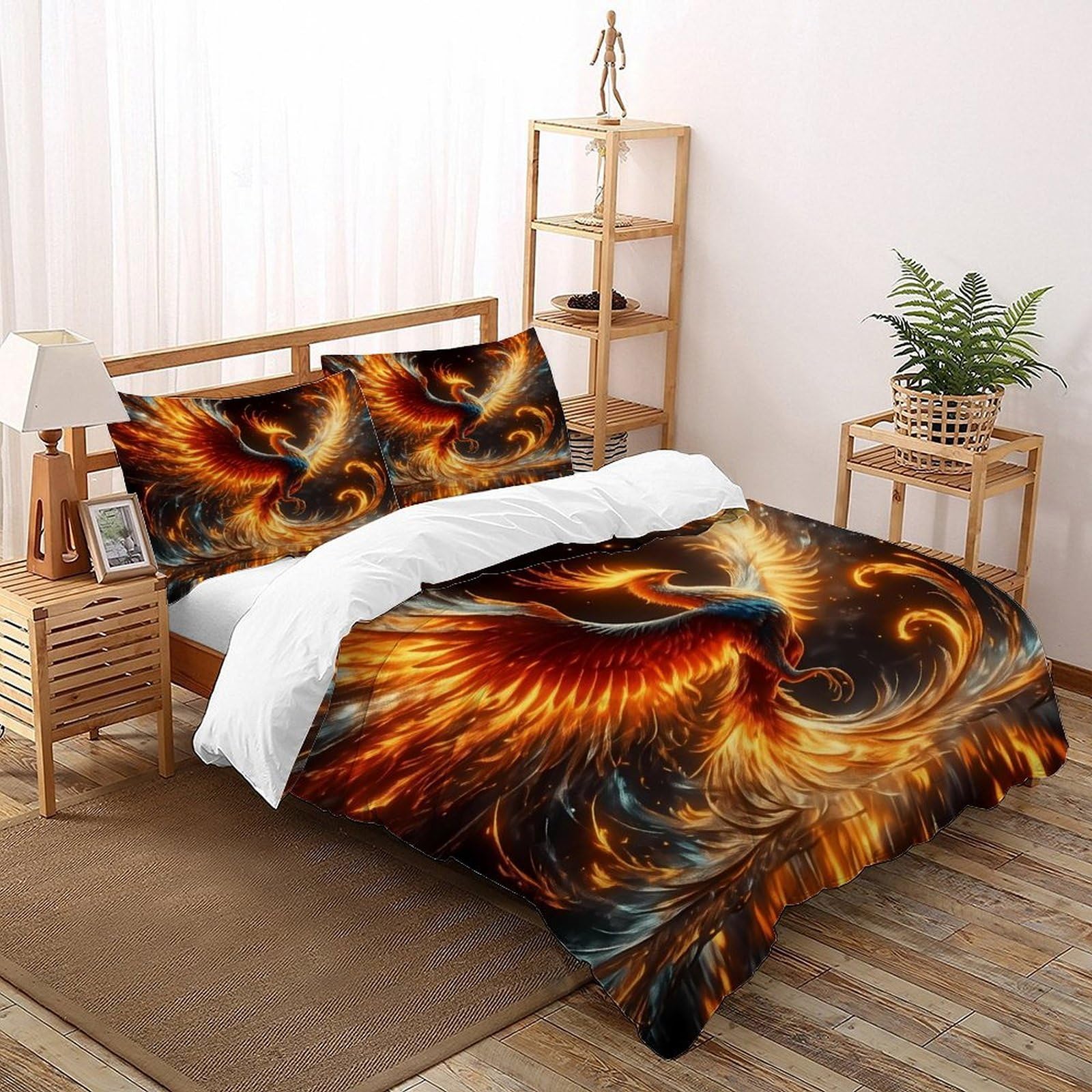 Housse de couette imprimée Phoenix Flame faune sauvage chic 260x220