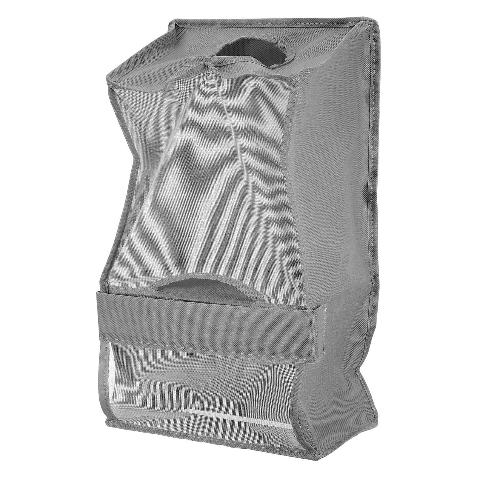 Dispensador de Bolsas de Basura para Montaje en Pared, Caja Organizadora Gris Transparente, Soporte Compacto para Bolsas de Supermercado Reutilizables, Adecuado para Cocina,