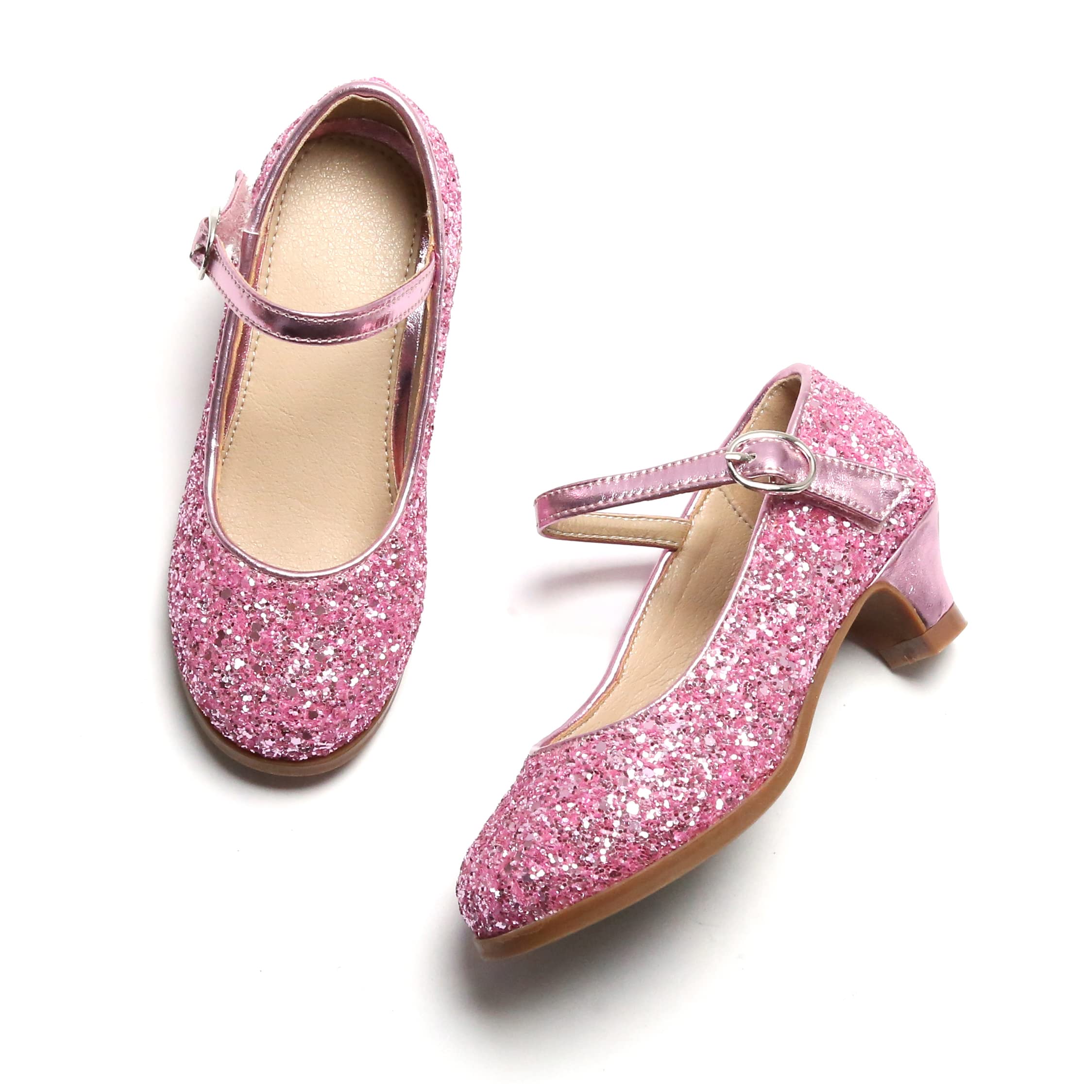 THEE BRONToddler Little Girls Low Medium Heel Dress Flats Mary Jane Pump