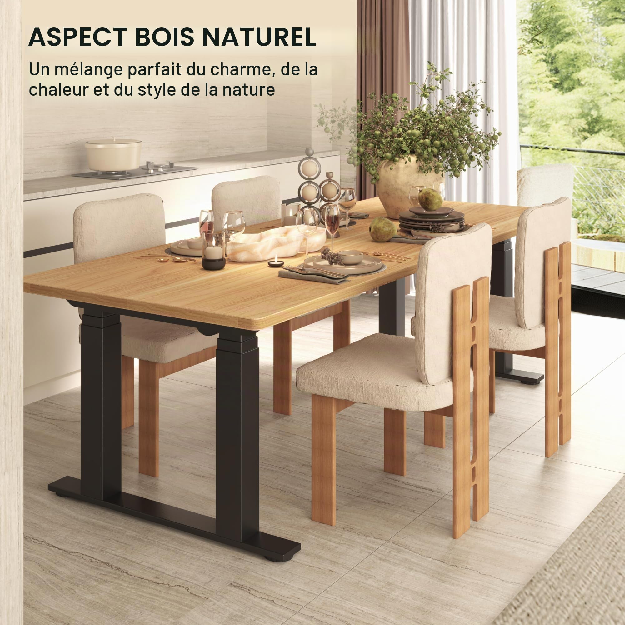 FLEXISPOT Plateau de Table 160x80cm Une Pièce Certifié FSC, Parfait pour Les Bureaux Réglables en Hauteur, Les Tables de Salle à Manger et Plus, Plateau Stable de 25mm Durable (Érable)