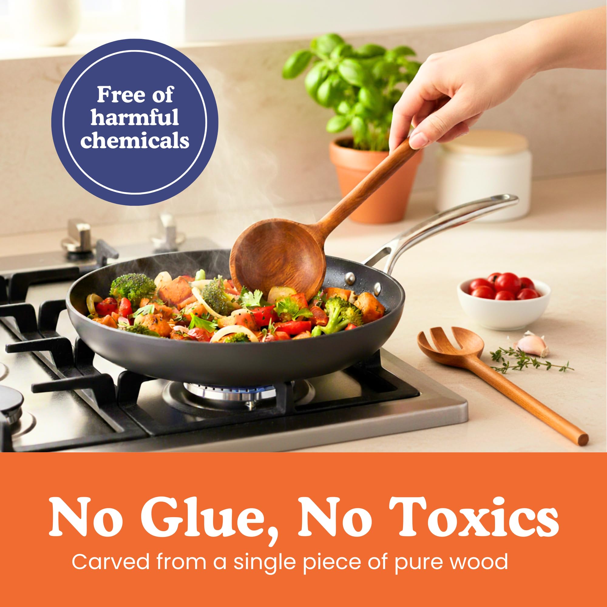 Niet-giftig Keukengerei Formaldehyde-vrij Houten Keukengerei Ziruma 7-delige Houten Lepels Om Te Koken, Niet-giftige Kookgerei Lijm En Formaldehydevrij, Comfortabele Grip Acaciahouten Gebruiksvoorwerpen, Niet-kras Houten Gebruiksvoorwerp - Houten