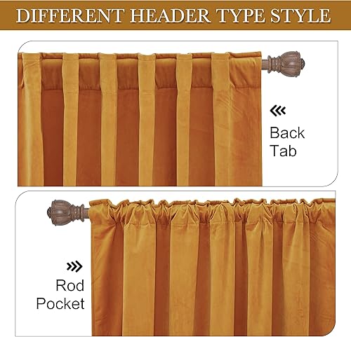 Miniatura 281 de RYB HOME - Cortinas de terciopelo beige, cortinas decorativas resistentes con pestaña trasera, cubierta de privacidad para oscurecer habitación