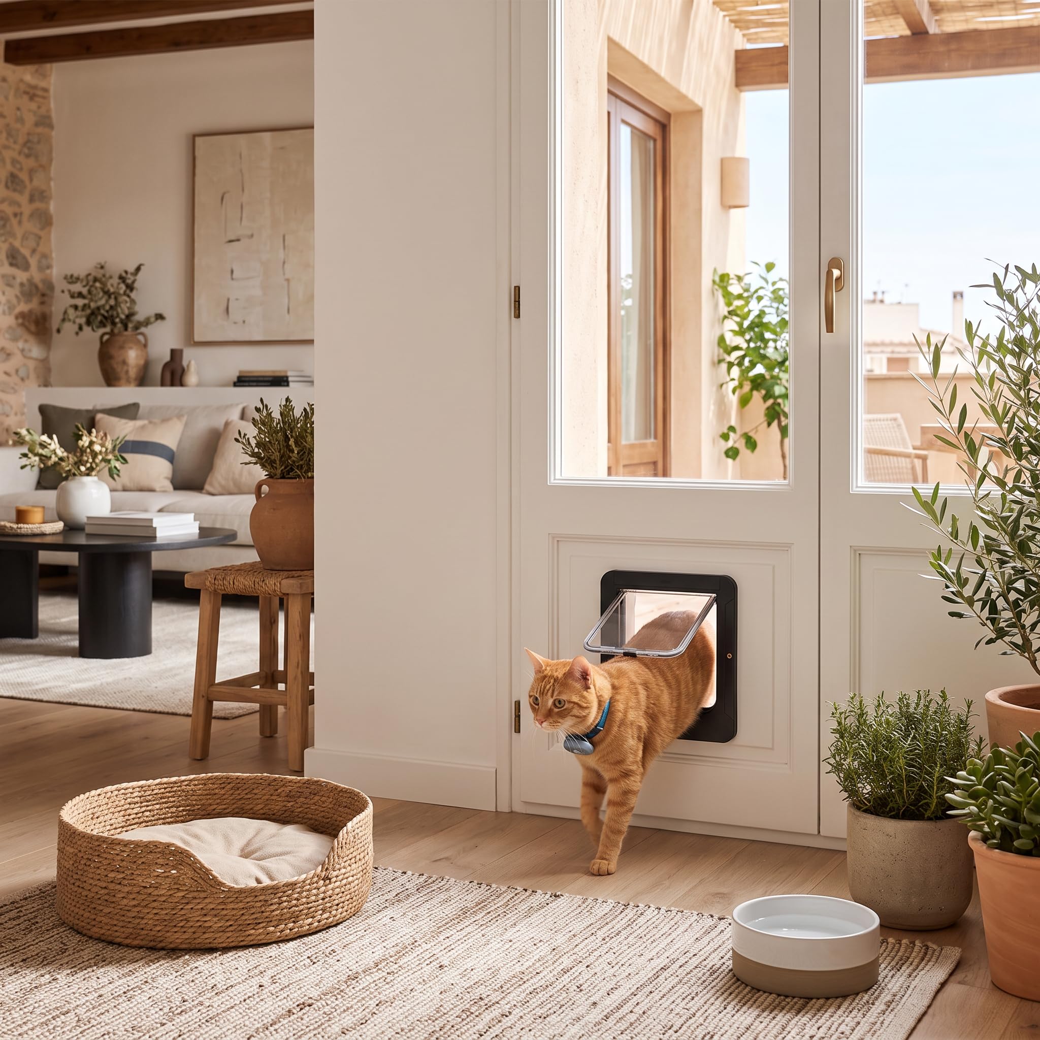 Porte pour Chat à détection Automatique, Collier activé bidirectionnel, Porte Intelligente pour Animaux de Compagnie pour Chatons Chiens et Petits Animaux