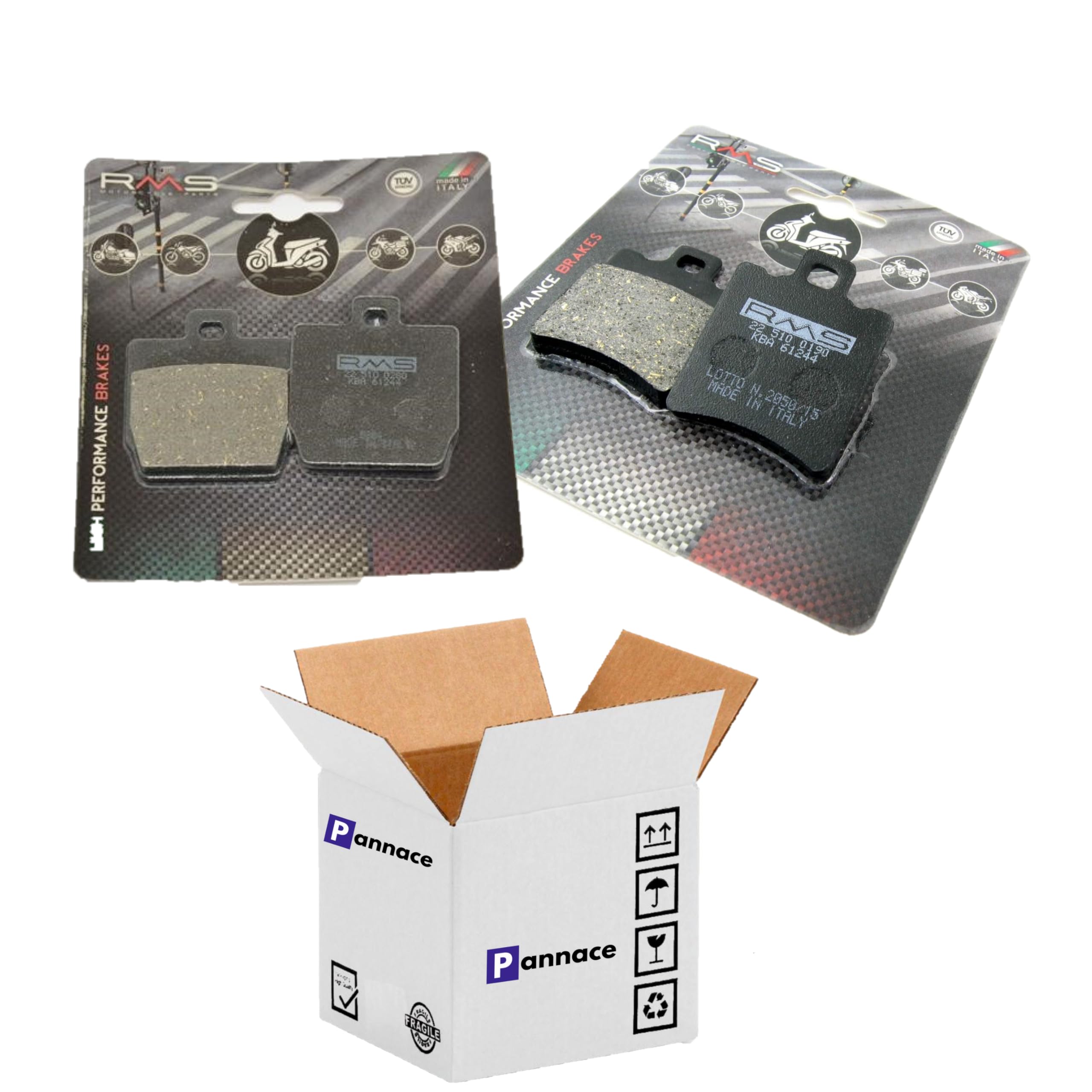 Kit Coppia pastiglie freno Anteriori + Posteriori organiche Compatibile con Aerox - 50 cc DAL 1997 AL 2012 - Nitro - F12 Phantom - Stunt - Slider