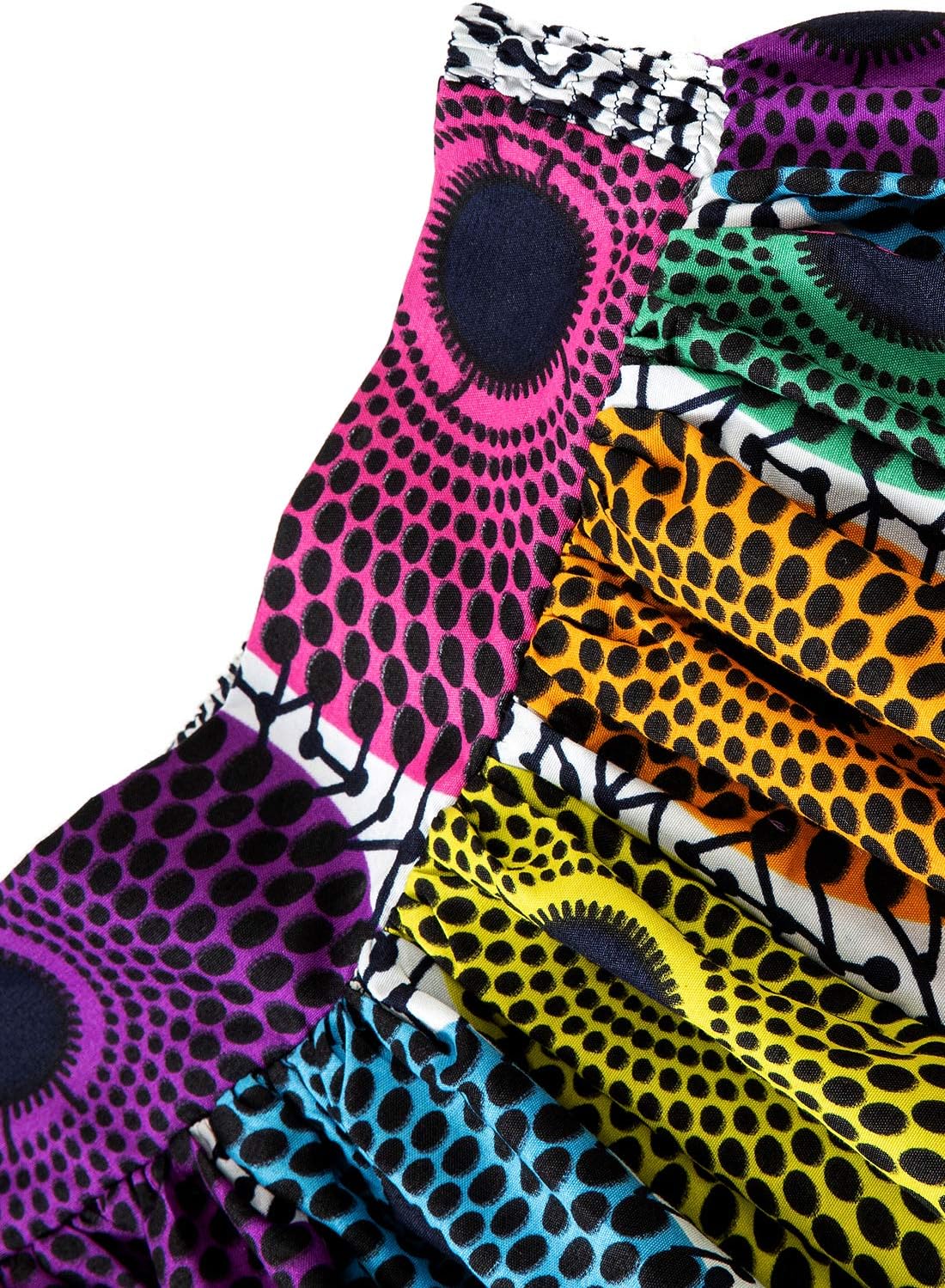 SHENBOLEN Women's African Print Skirts Ankara Traditional Casual Splicing Skirt - Image 3