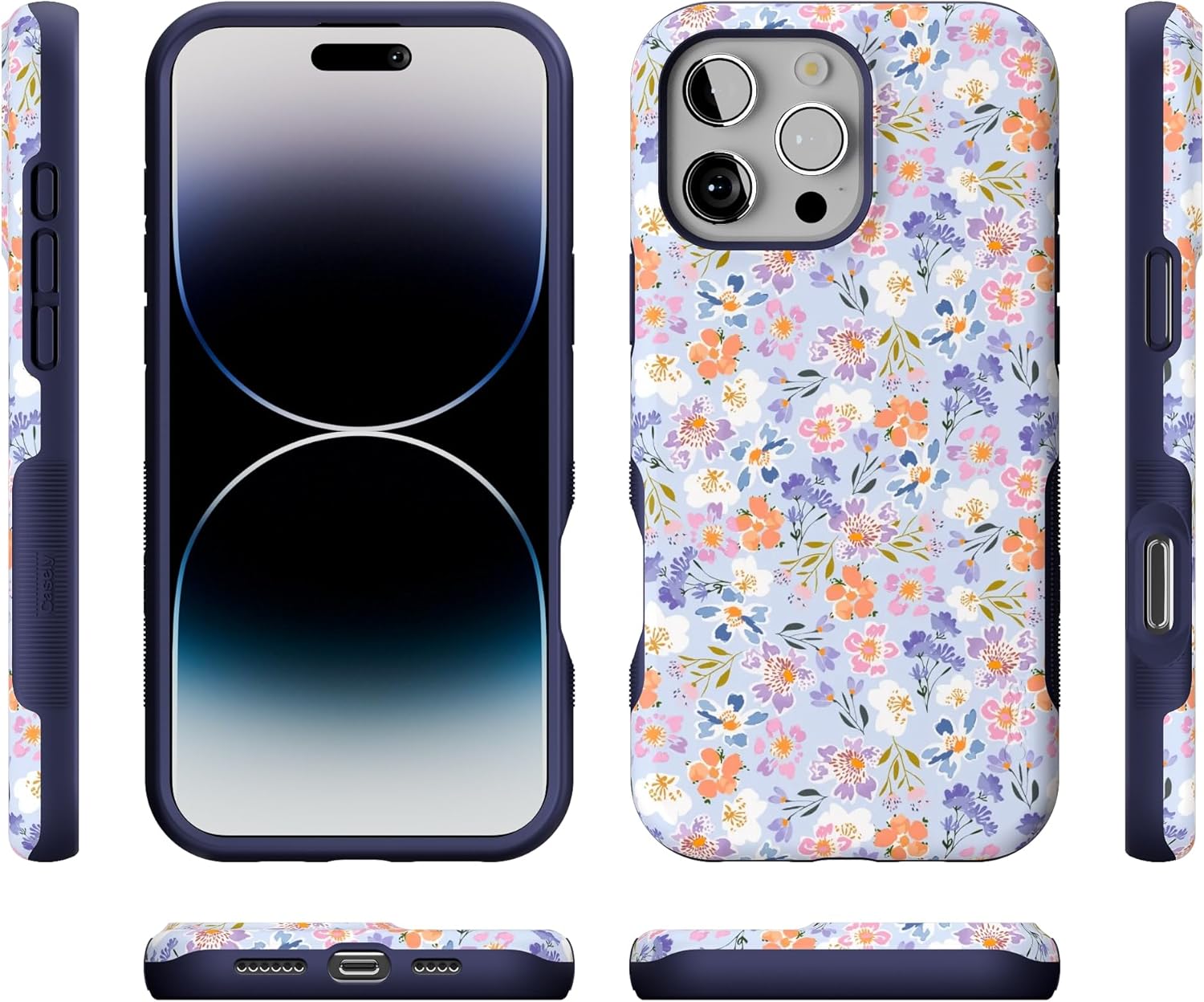 Casely iPhone 16 Pro Max Case | Poppy Meadows | Pastel Floral | Bold Protective Design | Compatible with MagSafe - Image 9