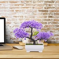 Vista 6 de GANAZONO Plantas artificiales, árbol bonsái artificial, enebro, plantas artificiales en maceta, plantas artificiales para el hogar, decoración