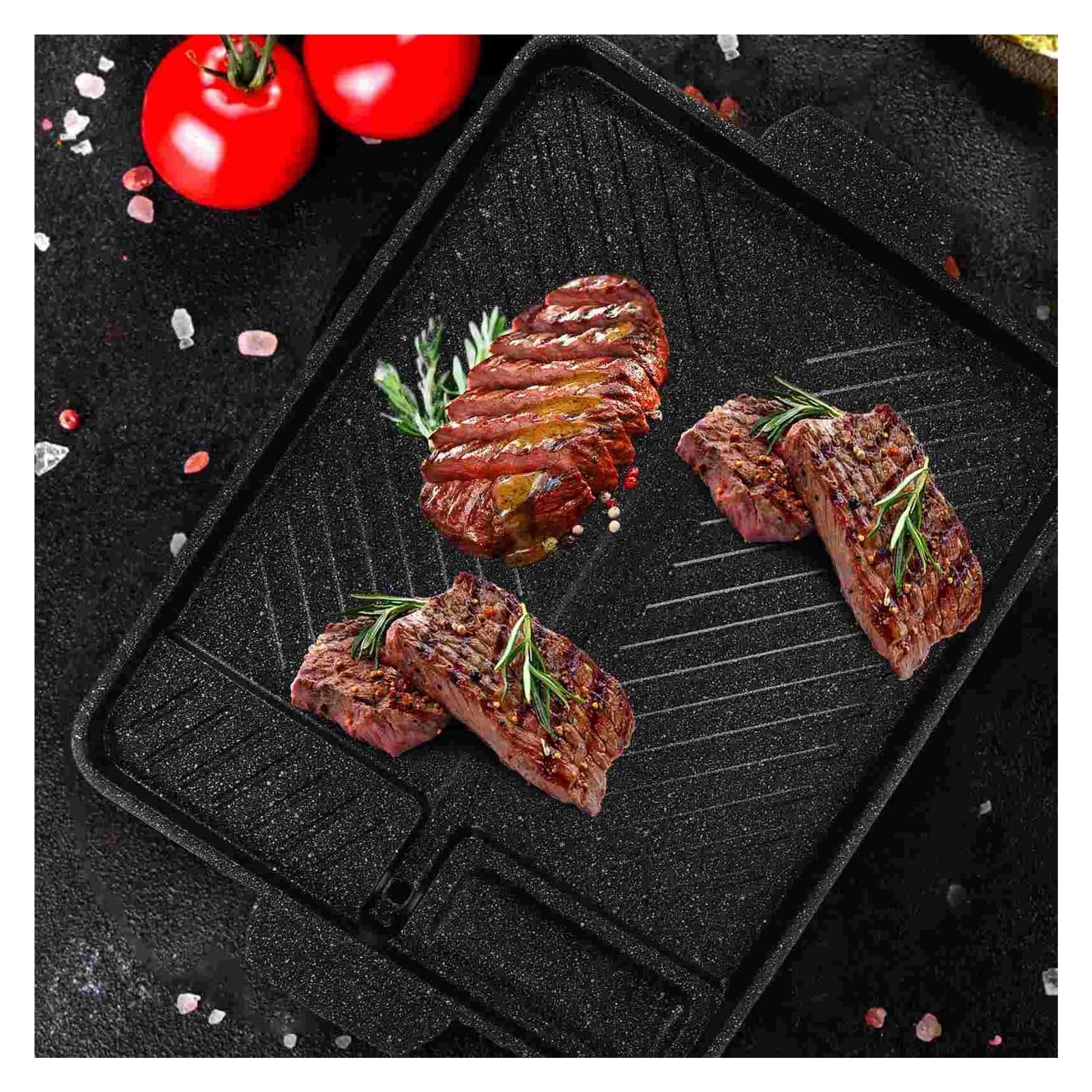 Bandeja de Horno Parrilla for Acampar al Aire Libre, Wok Antiadherente, sartén for Barbacoa, Plato de Cocina, Carne, Barbacoa, Bandeja de Aluminio for el hogar, Suministro de Parrilla