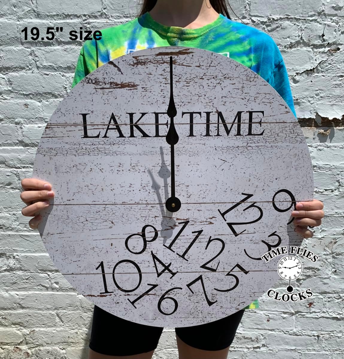White LAKE TIME Clock- White Whatever Lake Time Clock