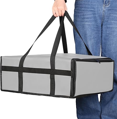 Miniatura 8 de musbus Bolsas aisladas para pizza grandes para entregas, bolsa de entrega con aislamiento para pizza de 20 x 20 pulgadas, Negro -, Bolsa de