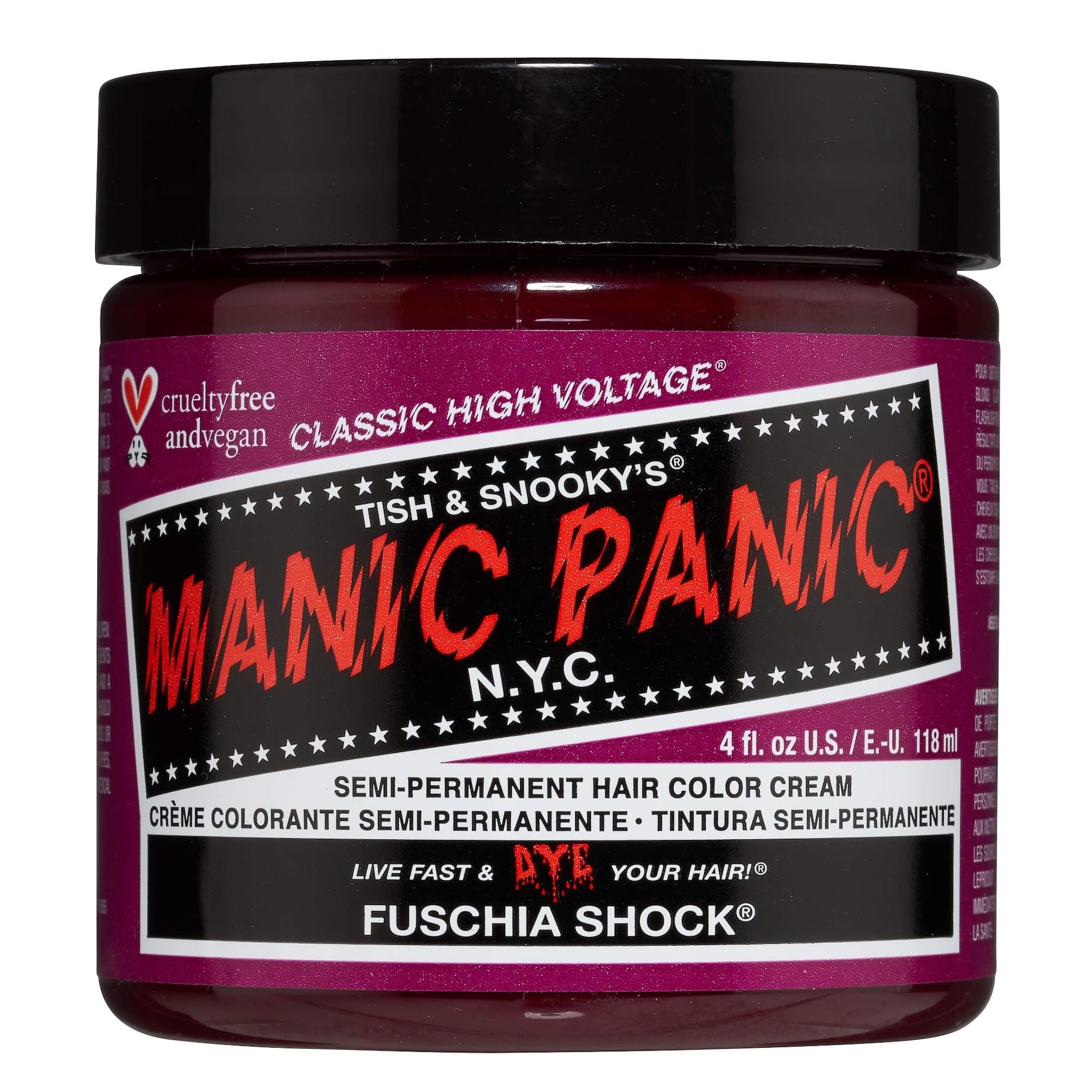 MANIC PANIC High Voltage Classic Cream Formula, FUSchia Shock, 0.118 Kg 612600110135