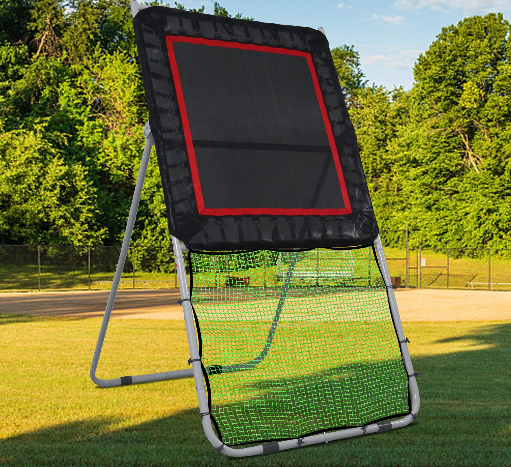 Rebounder do gry w lacrosse na podwórko 4X8FT składany rebounder do gry w lacrosse 3 kąty regulowany wytrzymały rebounder do gry w lacrosse