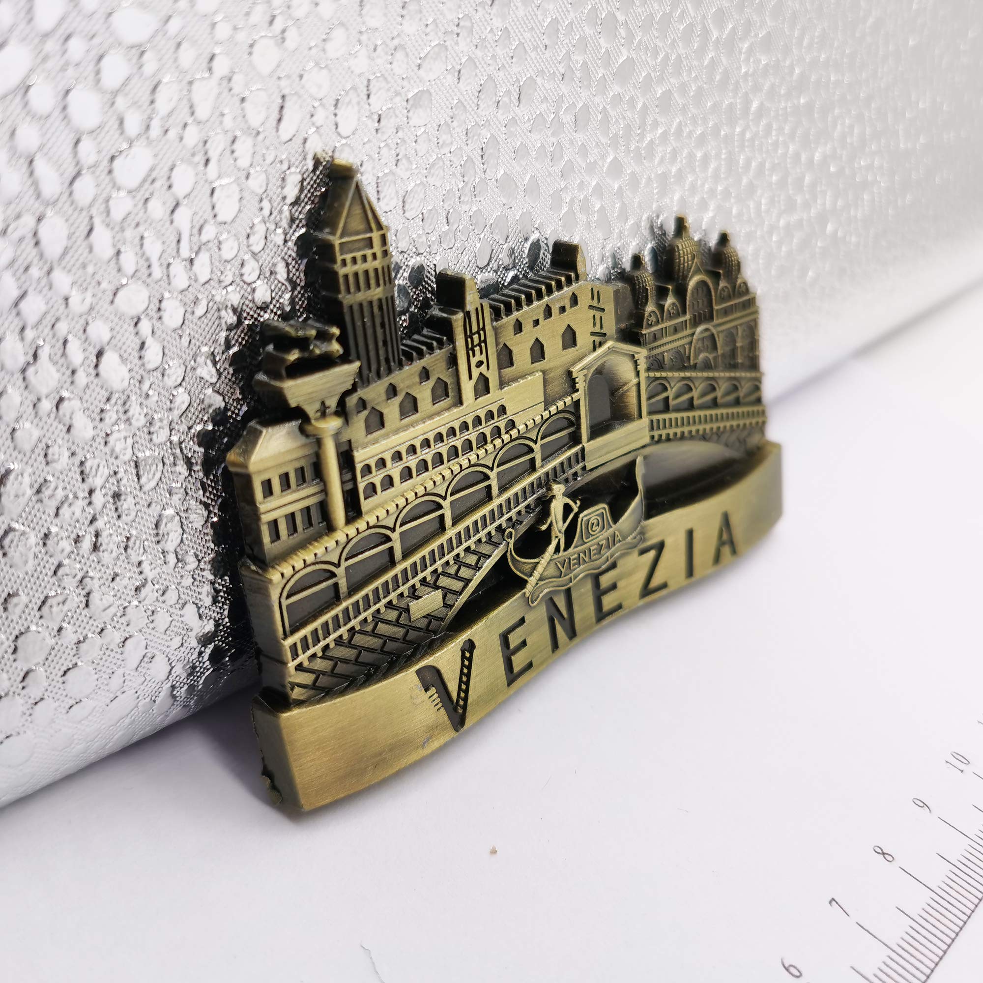 Set Di 4 Magnetini 3D Per Frigorifero – Souvenir Di Venezia In Metallo | Regalo Originale E Decorazione Da Viaggio Per Cucina