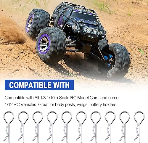 Miniatura 5 de 100 clips universales para cuerpo a control remoto para todas las piezas de repuesto de carrocería a escala 1/8 1/10 1/12 Redcat HPI Himoto HSP