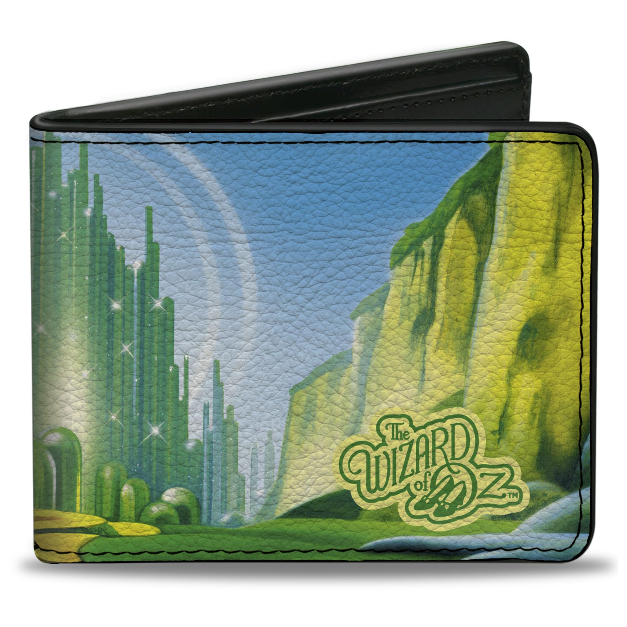 Buckle-Down Movies Wallet, Bifold, The Wizard of Oz Emerald City Scene Blues Greens, Vegan Leather