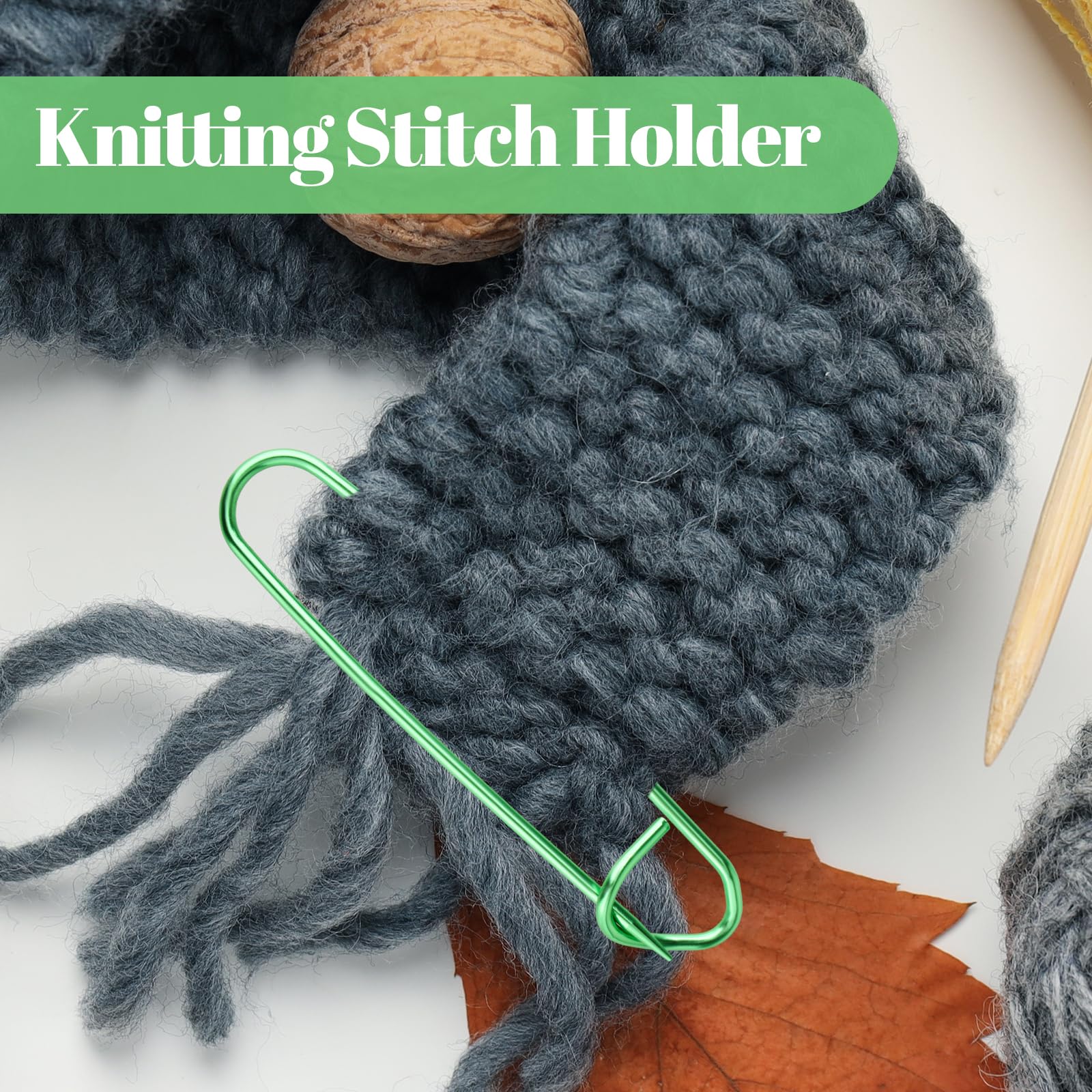 SM SunniMix 6Pcs Alloy Crochet Sewing Needles Stitch Holders Knitting Notions & Tools - Green Small