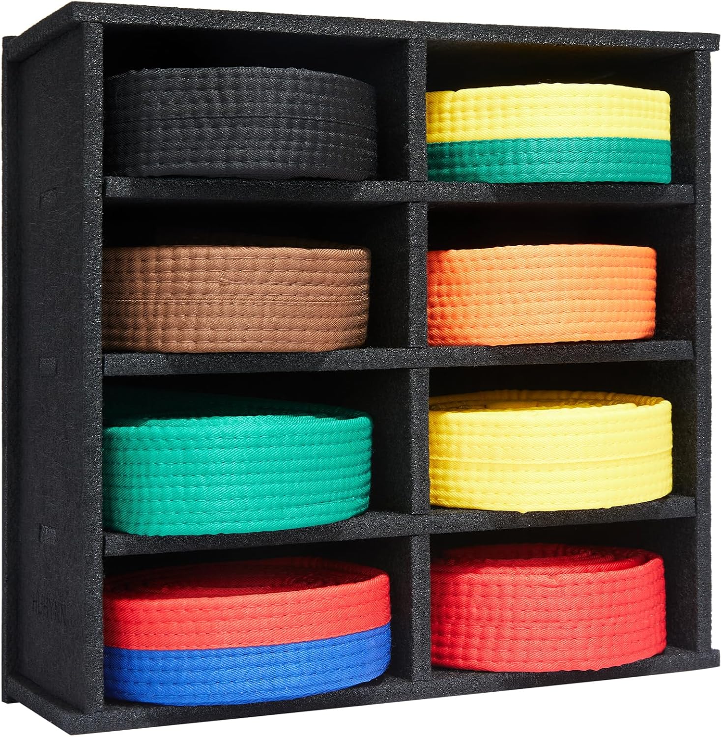 HUHYNN Karate Belt Display Rack Holds 8 Pack Martial Arts Belts