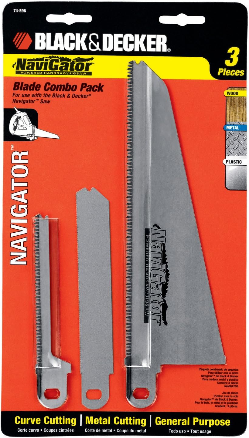 BLACK+DECKER Replacement Blade Set For Electric Hand Saw, Navigator Models, 3-Piece (74-598)