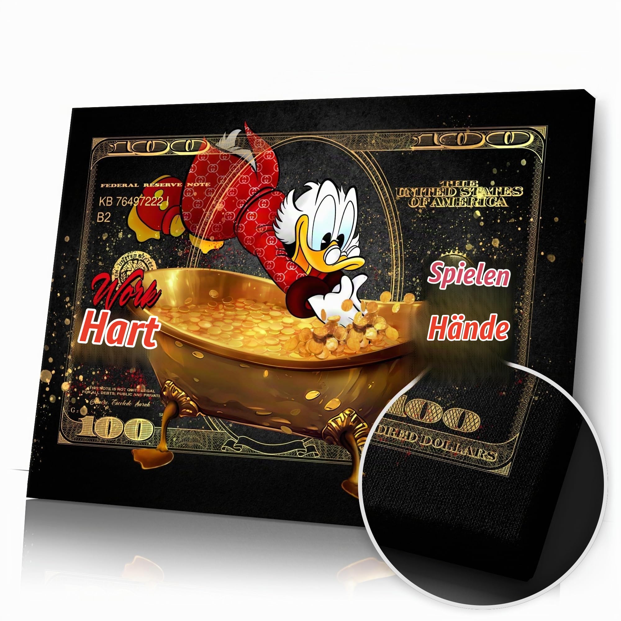 Artmazing | Dagobert Duck Wandbilder | Coole Wandbilder für Wohnzimmer | XXL Leinwandbilder | Buntes Poster für Wand