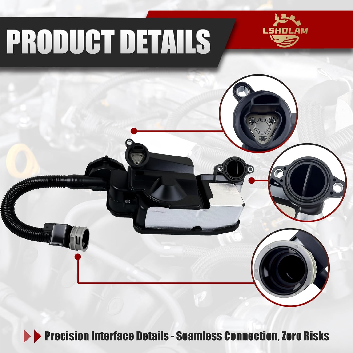 [LSHDLAM] DC3Z6A785 Oil Separator Assembly Compatible with 2011-2016 Ford F250 F350 F450 F550 Super Duty 6.7L V8 Powerstroke Diesel PCV CCV Vent Valve Engine Crankcase Replace BC3Z6A785C