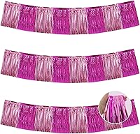 Vista 45 de BEISHIDA 3 paquetes de 9.1 metros de guirnalda de flecos de lámina metálica de oropel, serpentinas brillantes de color oro rosa para colgar