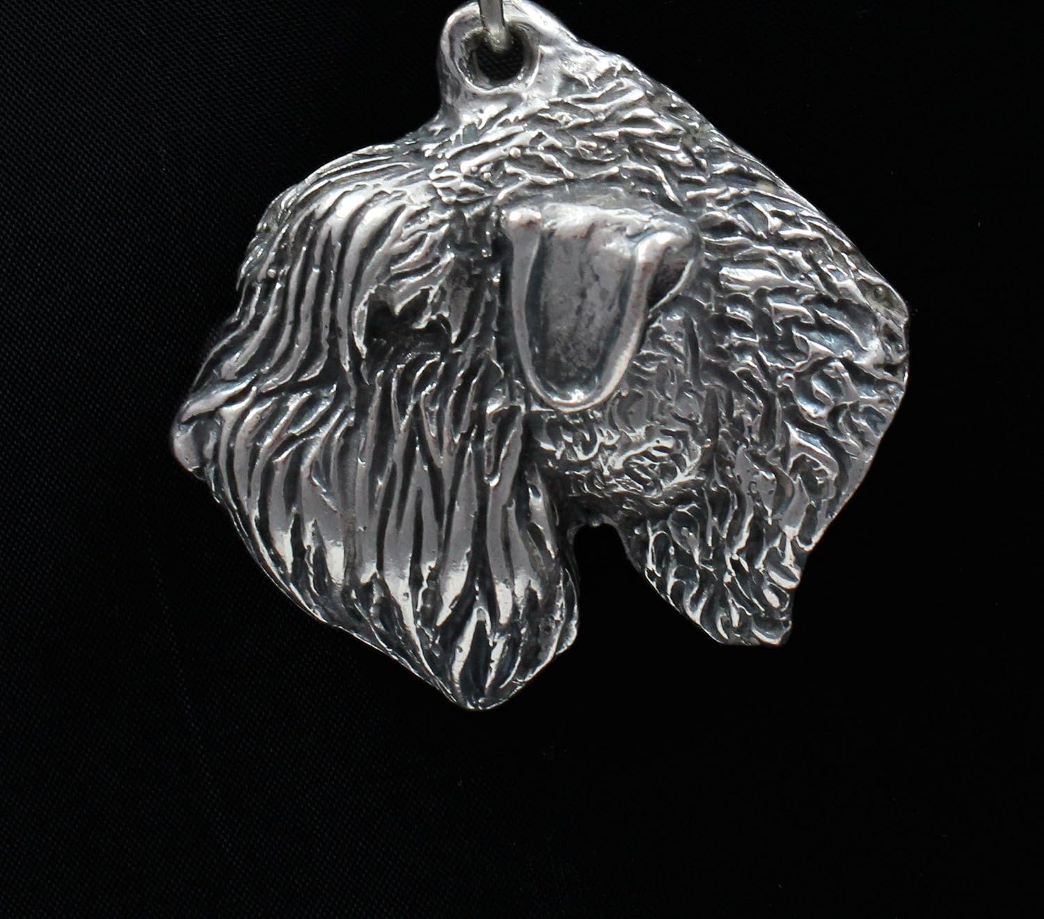 Art-Dog Silver-Plated Dog Pendant on a Leather Strap - Dog Necklace from ArtDog Collection – Silver Dog Necklaces for Men and Women – Dog Breeds Jewelry – Soft-coated Wheatan Terrier