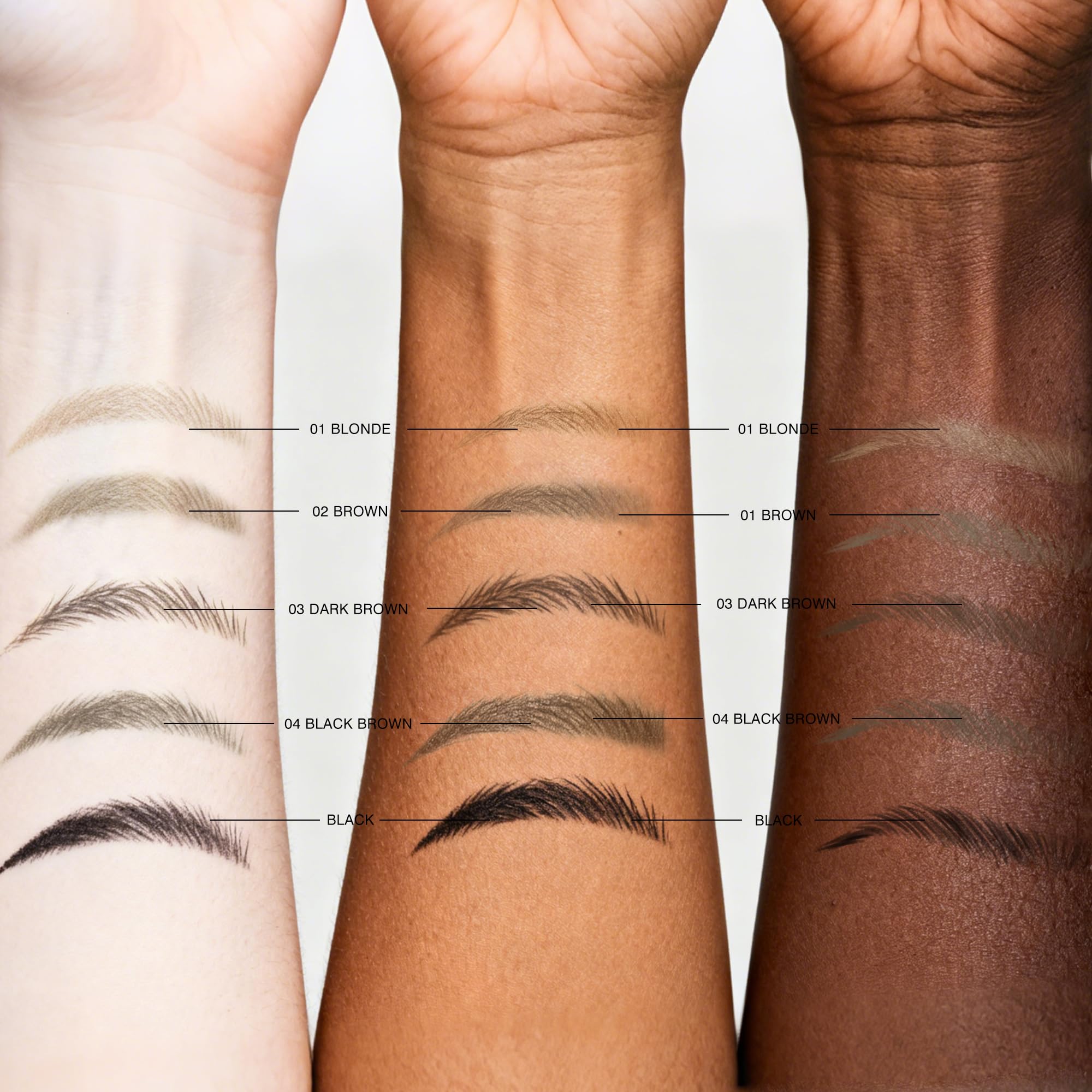 Penna Sopracciglia Effetto Pelo - Matita Sopracciglia Waterproof & No Transfer, Lunga Durata fino a 12H, Effetto Microblading Naturale, Cruelty-Free, Punta Sottile e Precisa (03 Dark Brown)