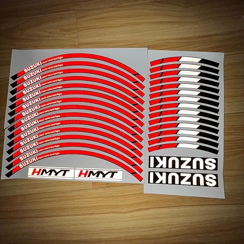 Miniatura 2 de Adhesivos para ruedas de motocicletas Suzuki GSXR, impermeables, reflectantes, delanteras y traseras, llanta interior personalizada (rojo+1000)