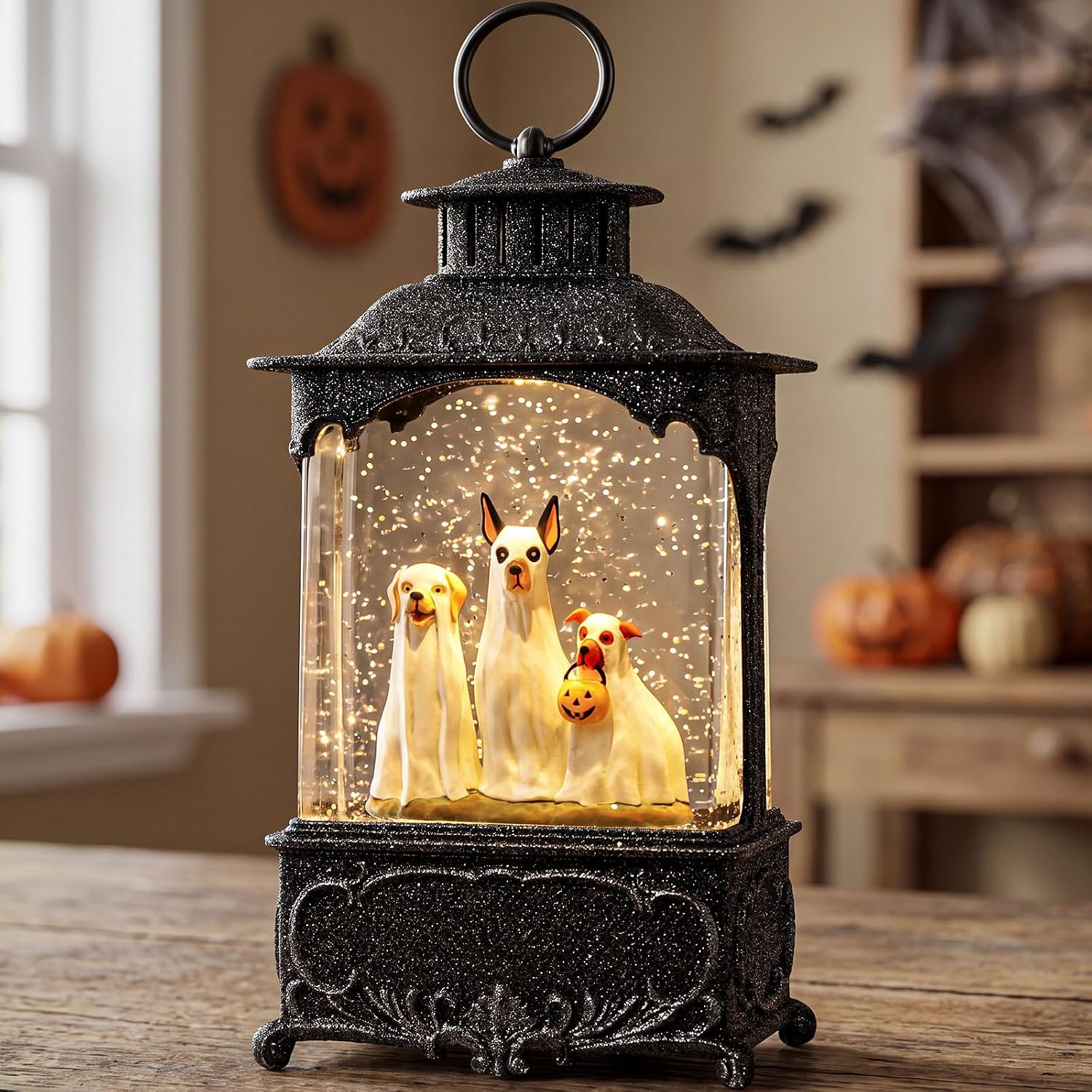 Halloween Snow Globe Lantern Ghost Dog Halloween Decor Indoor