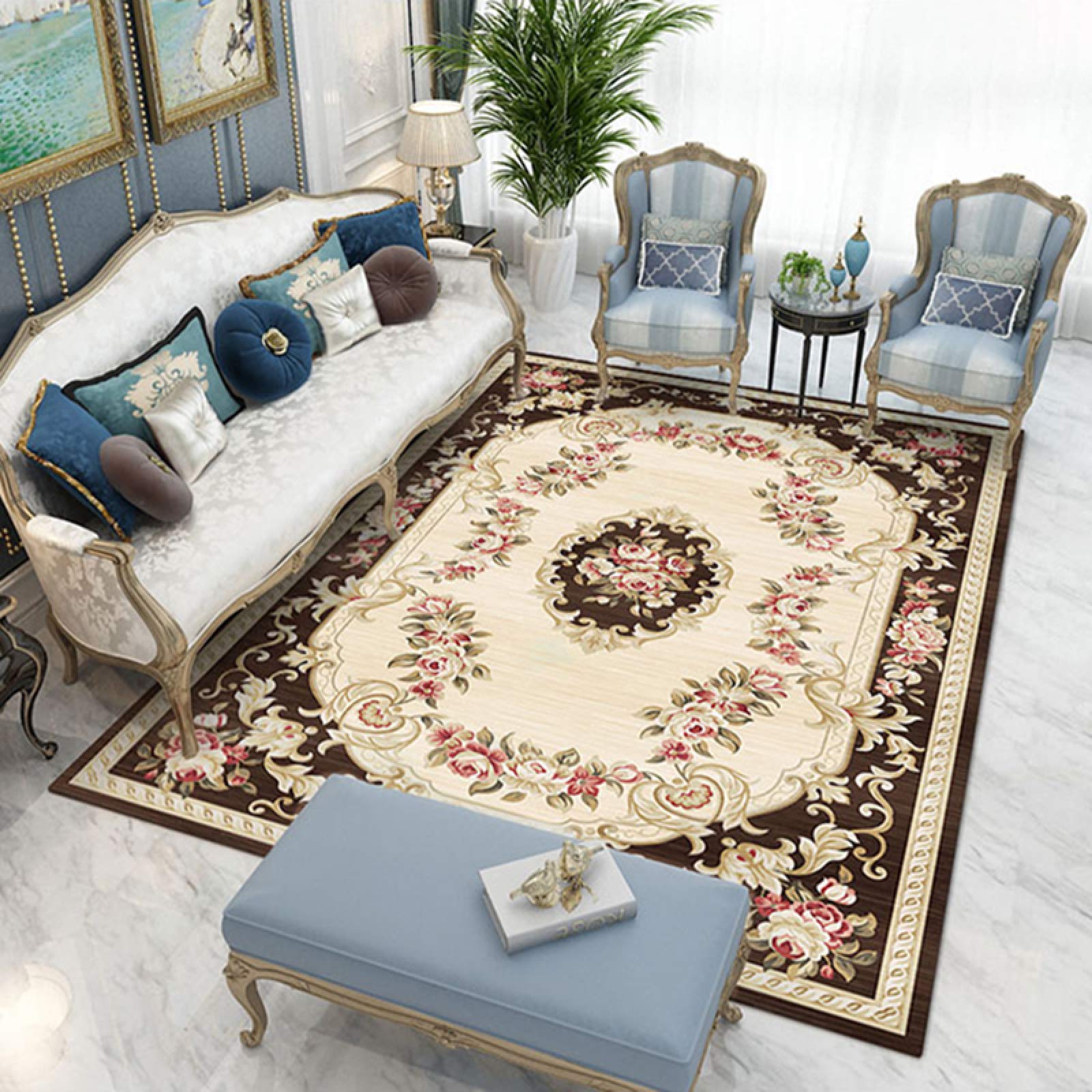 Tapis de salon et chambre SN HUIPENG antidérapant lavable 80x120 cm