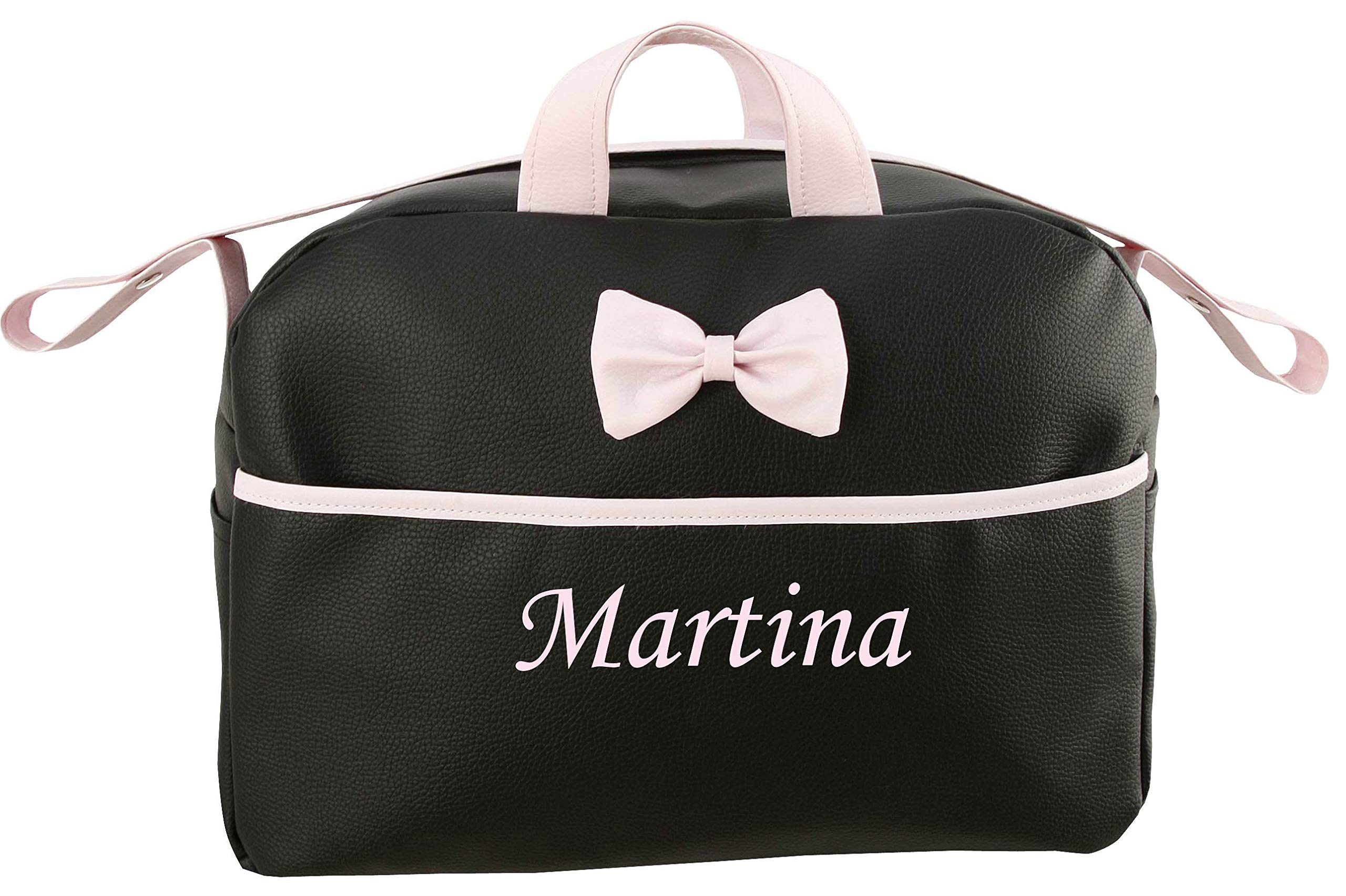 Danielstore- Bolso Personalizado Bebe Carrito bebe con nombre bordado modelo Kona + Regalo de un babero