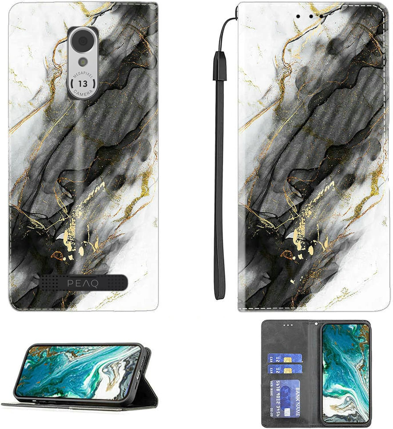 Case for Peaq PSP 400 Case Compatible with Peaq PSP 400 Phone Case Cover PU Leather Kickstand Magnetic Wallet Case CPT12