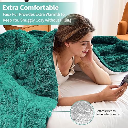 Vista 93 de yescool - Manta con peso, 10 libras, fresca, transpirable, con cuentas de cristal prémium, lavable a máquina, para dormir, 90-110 libras, 41 x 60