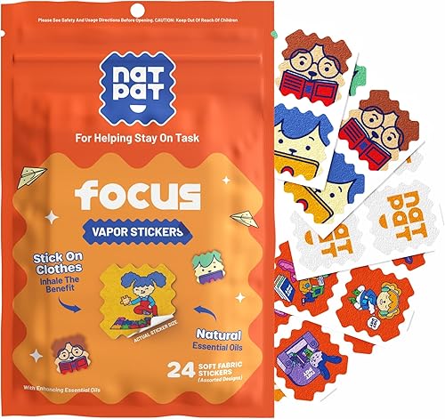 NATPAT Focus Patch Focus Enhancing Stickers for Kids and Adults - Healthy Brain Supports for Attention, Focus, and Concentration - Chemical and Drug