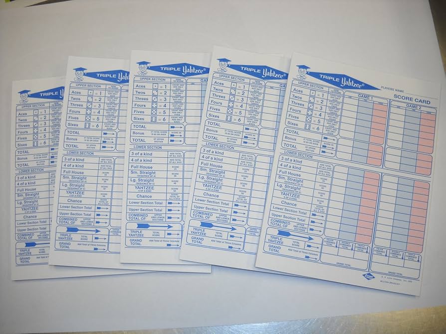 amazon-com-250-triple-yahtzee-score-sheet-pad-card-sports-outdoors for Free Printable Yahtzee Score Card Amazon.com: 250 Triple Yahtzee Score Sheet Pad Card : Sports & Outdoors for Free Printable Yahtzee Score Card
