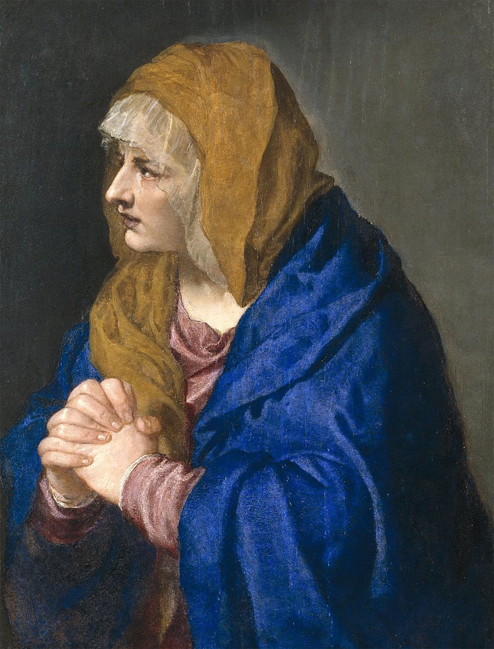 Artxlxxbn No Frame Famous Painting Canvas Artwork Graffiti Print Mater Dolorosa By Tiziano Vecelli Portrait Canvas Image For Home Decor 60X90cm