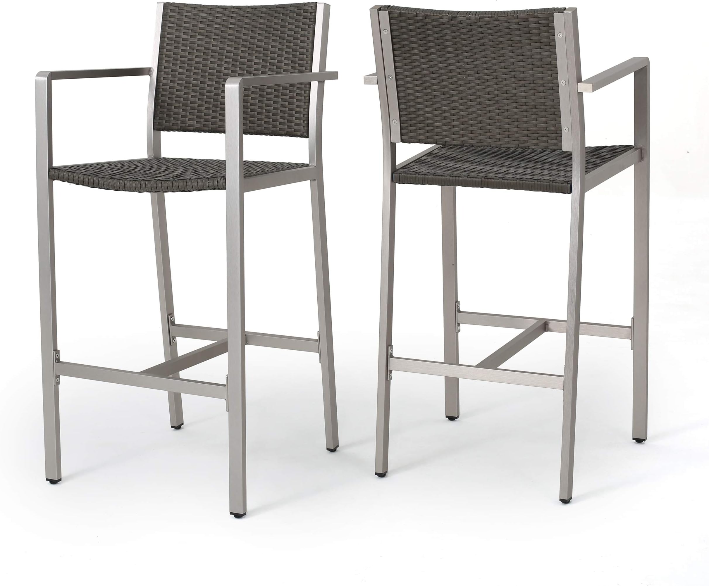 Christopher Knight Home Delfina Outdoor Wicker Barstools, 2