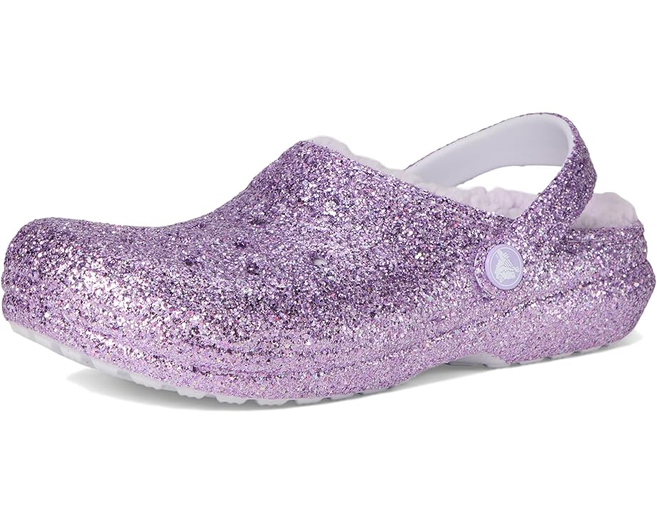 Crocs Kids Classic Lined Glitter Clog (Little Kid/Big Kid) - Front View