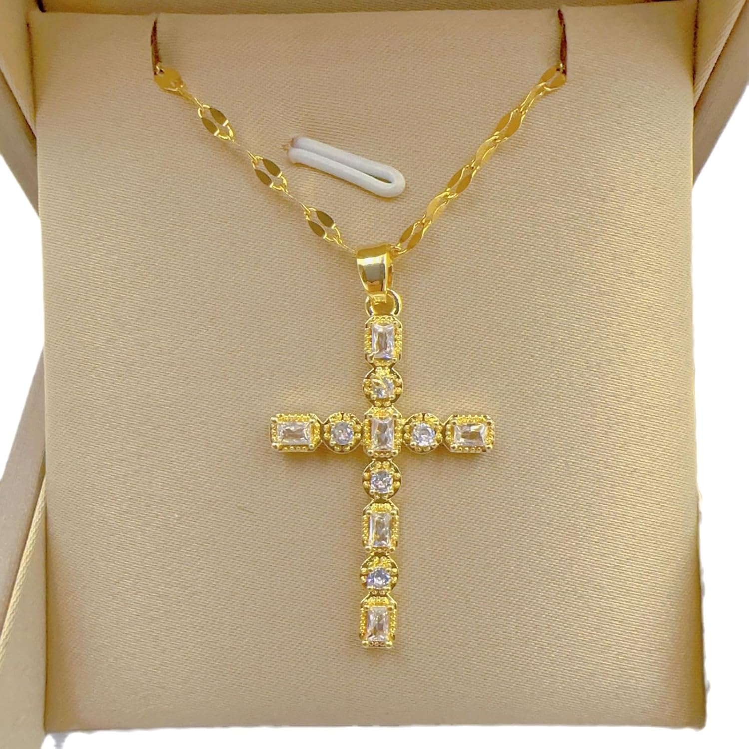14k Gold Cross Necklace for Women Small Petite Crucifix Pendant Necklace - Image 6