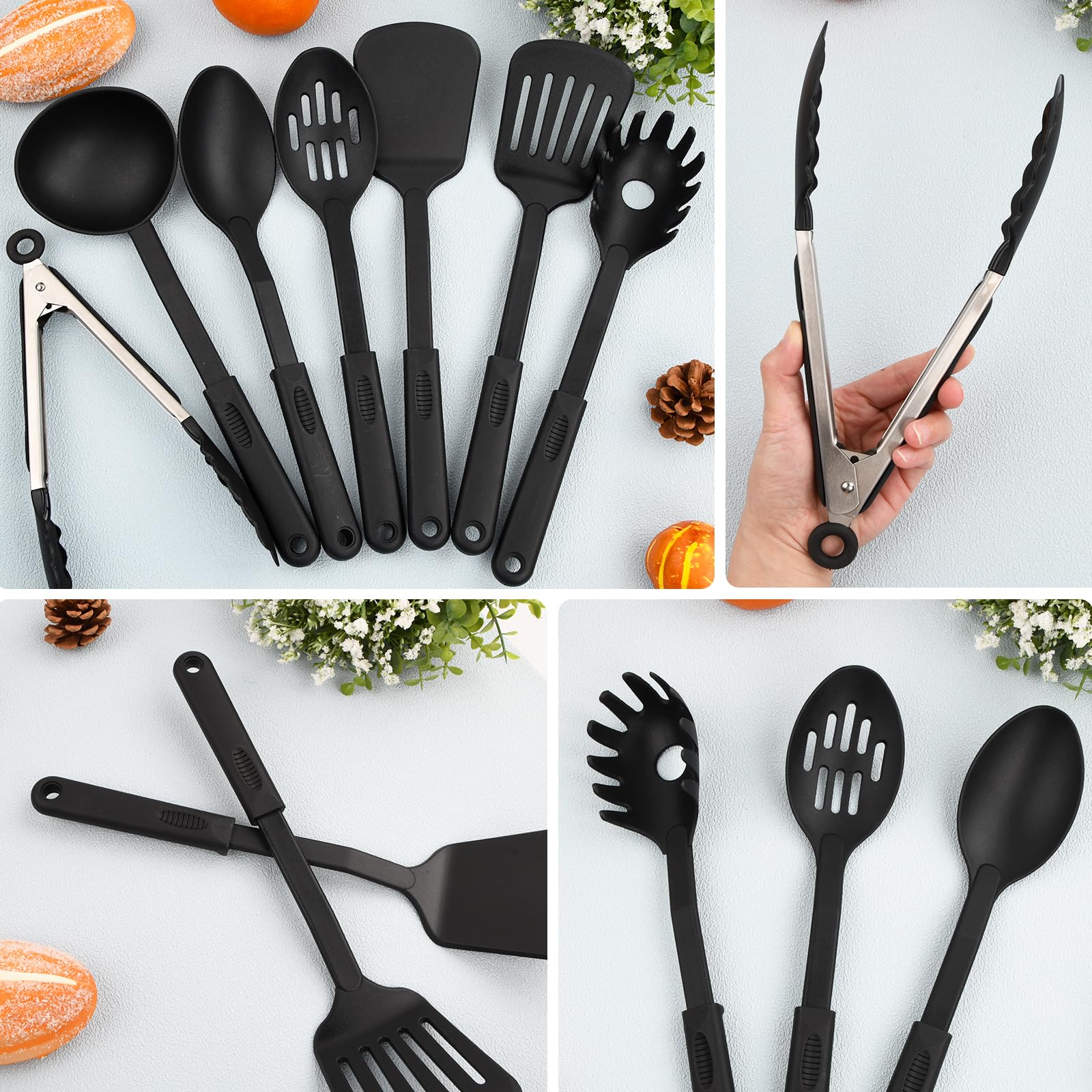 Set Di 17 Utensili Da Cucina In Nylon TJ POP - Antiaderente, Resistente Al Calore, Senza BPA - Foto 10