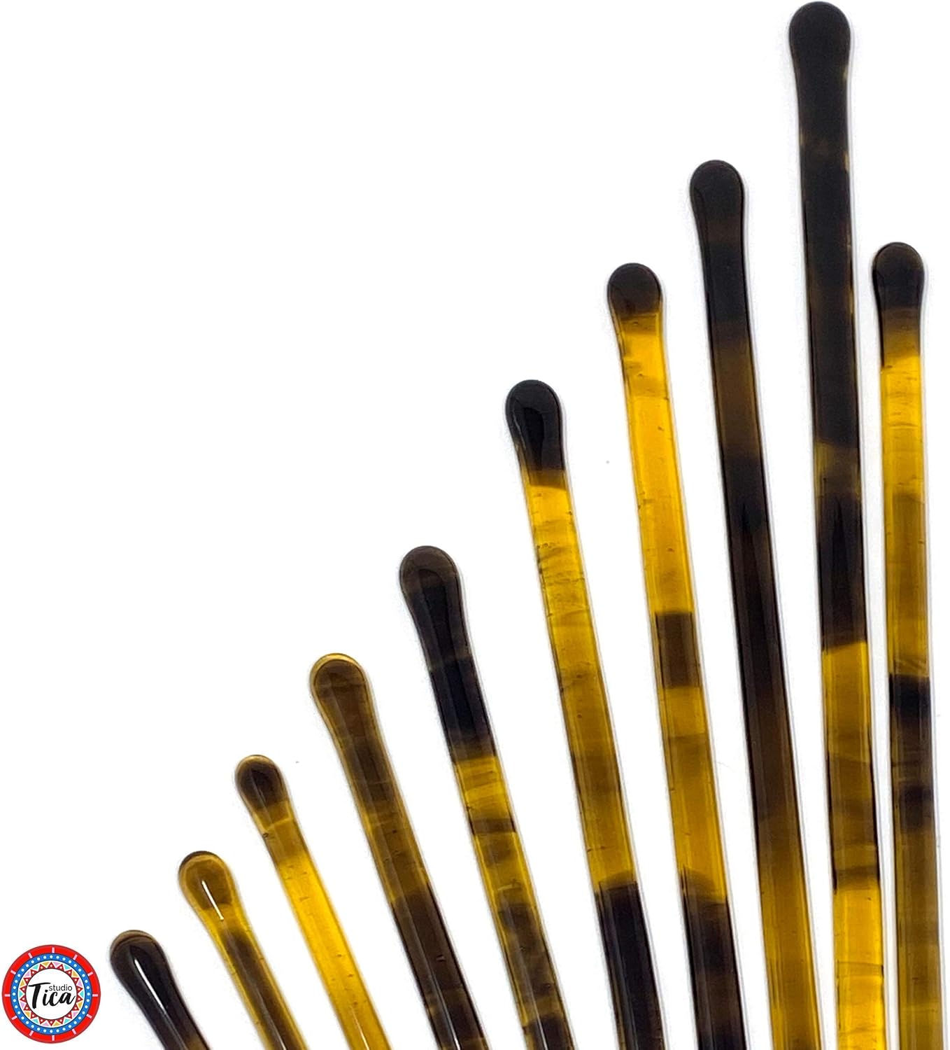 Handmade Glass Swizzle Sticks: Royal Crown (Modern Art) - 7.25 inch stirrer for Coffee Tea and Mugs - Set of 4 with Gift Box by studioTica