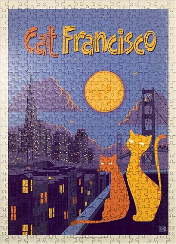 CatFrancisco, póster vintage, póster vintage, rompecabezas de 500 piezas prémium para adultos