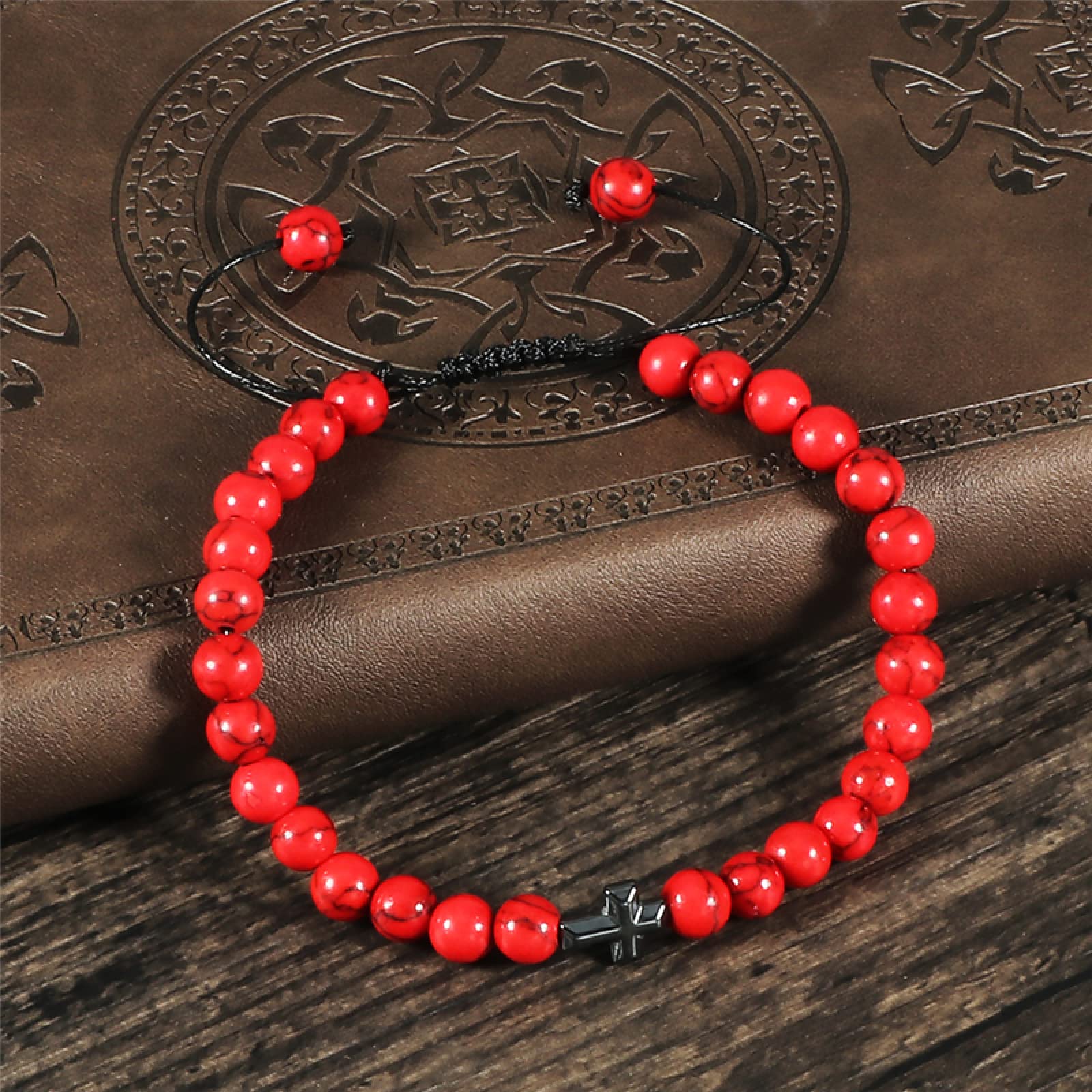 Camerazar Multi-Set Bracciali Uomo - Pelle, Corda e Perline Premium
