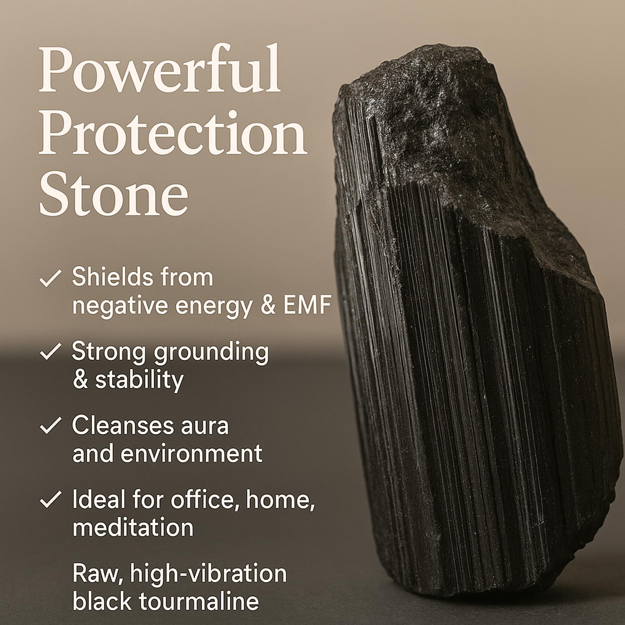 SEREIN Natural Black Tourmaline Raw Stone Healing Crystal Rough Stones for Manifestation, Meditation and Spiritual Energy Cleansing Ideal for Home, Office, Meditation & Chakra Balancing - 100 GRAM 4