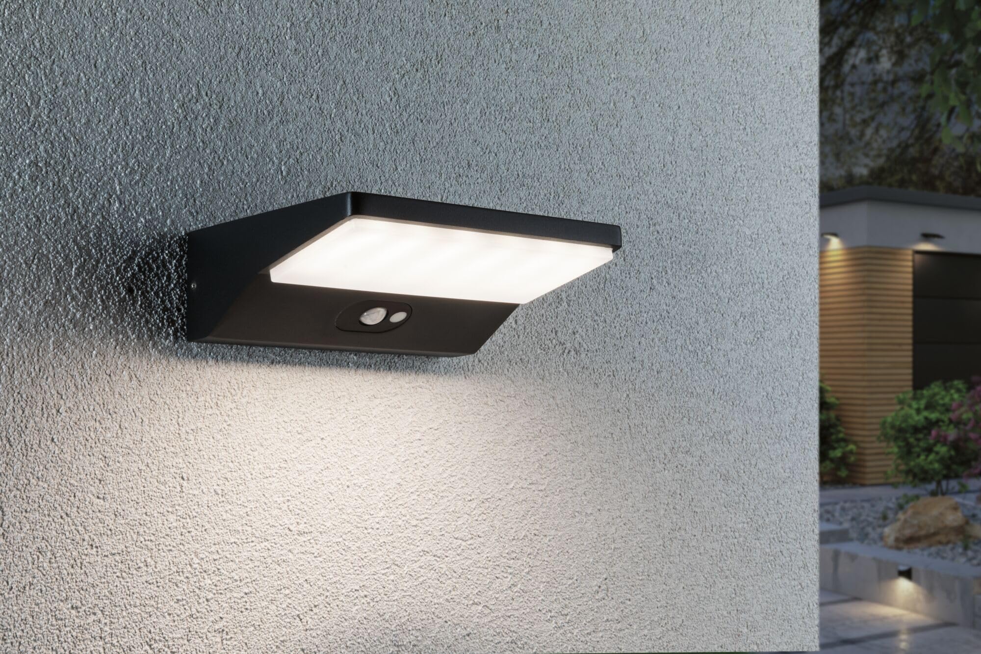 Paulmann 94335 LED Außenleuchte Solar Außenwandleuchte IP44 incl. 1x3,4 Watt Dunkelgrau Außenlampe Aluminium 3000 K