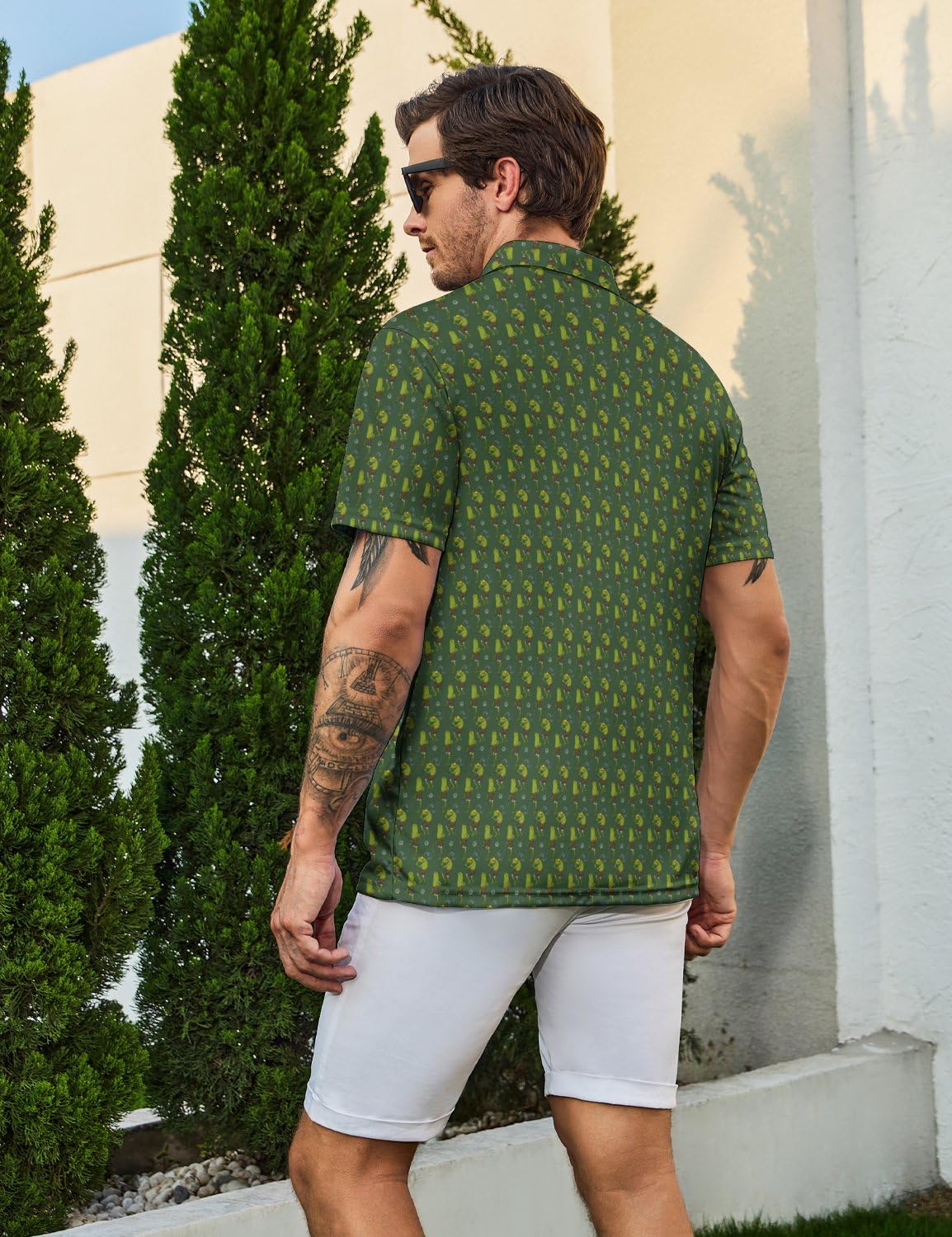 Camisas de golf para hombre, divertidas camisas polo de golf de manga corta, camisas polo que absorben la humedad, trajes de golf de rendimiento