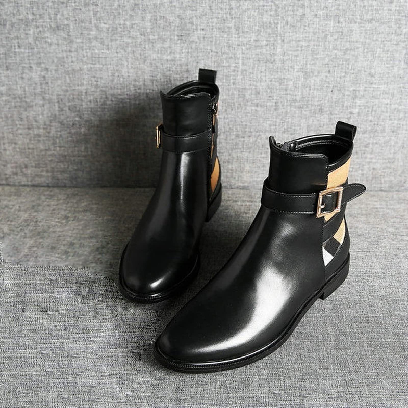 LEBEE Equitacion caballo Unisex Botas cortas para montar Adultos Calzado para montar a caballo al aire libre Adecuado para la lluvia Deportes ecuestres,Black-34