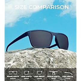 KALIYADI Polarized Sunglasses Men, Lightweight Mens Sunglasses Polarized UV Protection Driving Fishing Golf (Black/Brown/Dark Blue&Grey)