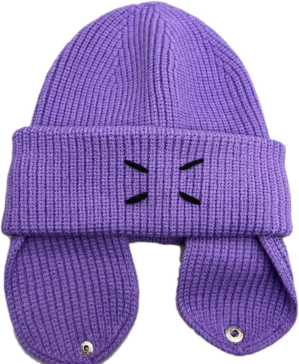 SKUZA Knitted Hat,Knit Beanie Hat for Girls Crochet Trapper Earflap Bucket Hat Cloche Hat Warm Cycling Beanie Winter Hat Windproof Caps